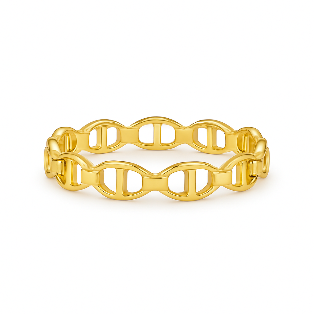 Sleek stainless steel ring