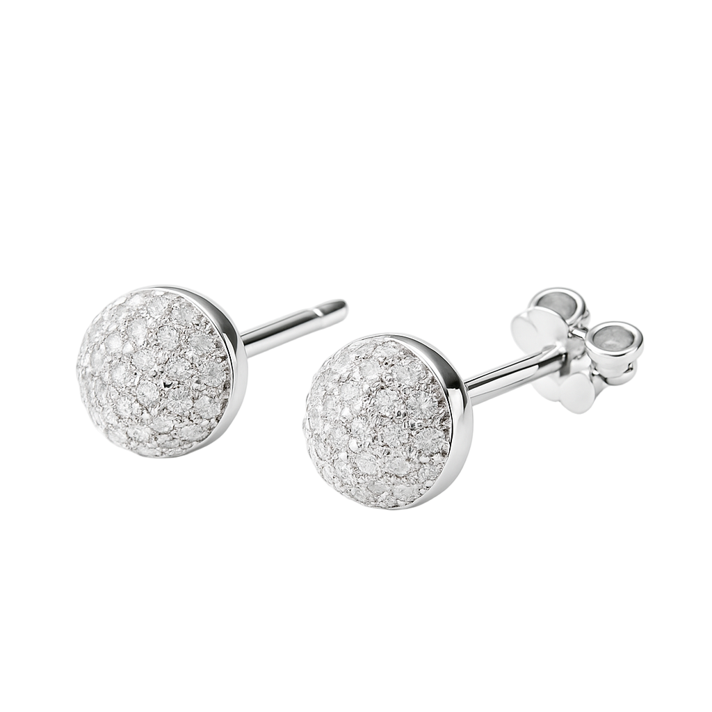 boucle d'oreille boule argentée