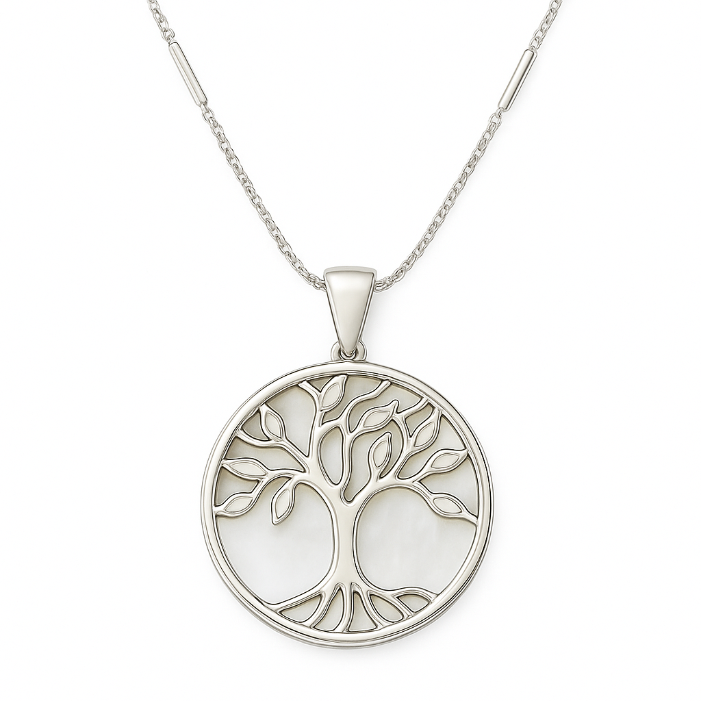 Classic Tree of Life Pearl Charm Necklace