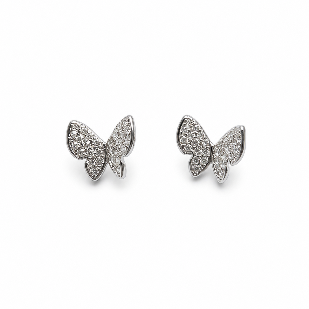 Sterling Silver Butterfly Stud Earrings