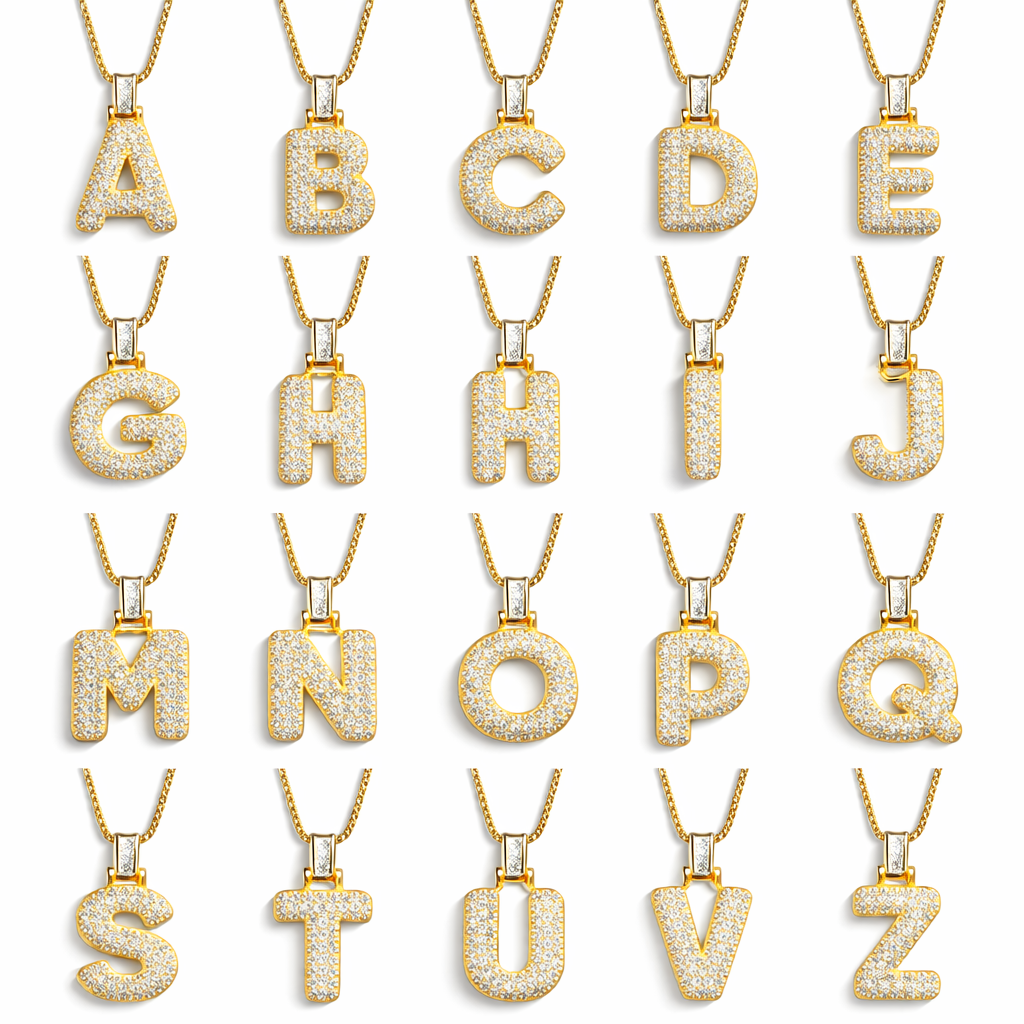 Initial Necklace –Stainless Steel 3D