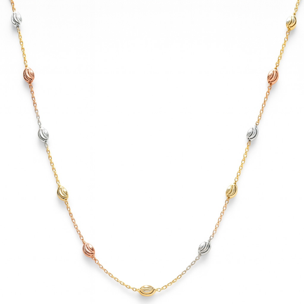 Tricolour Moon station Necklace