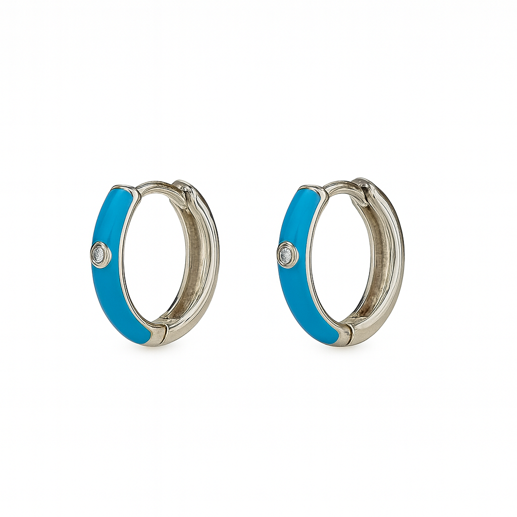 Blue enamel huggies