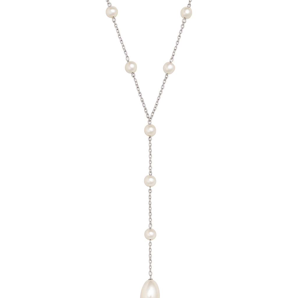 Lariat pearl necklace