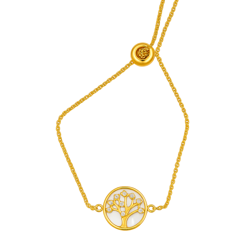 mother of pearl vermeil tree of life bracelet.