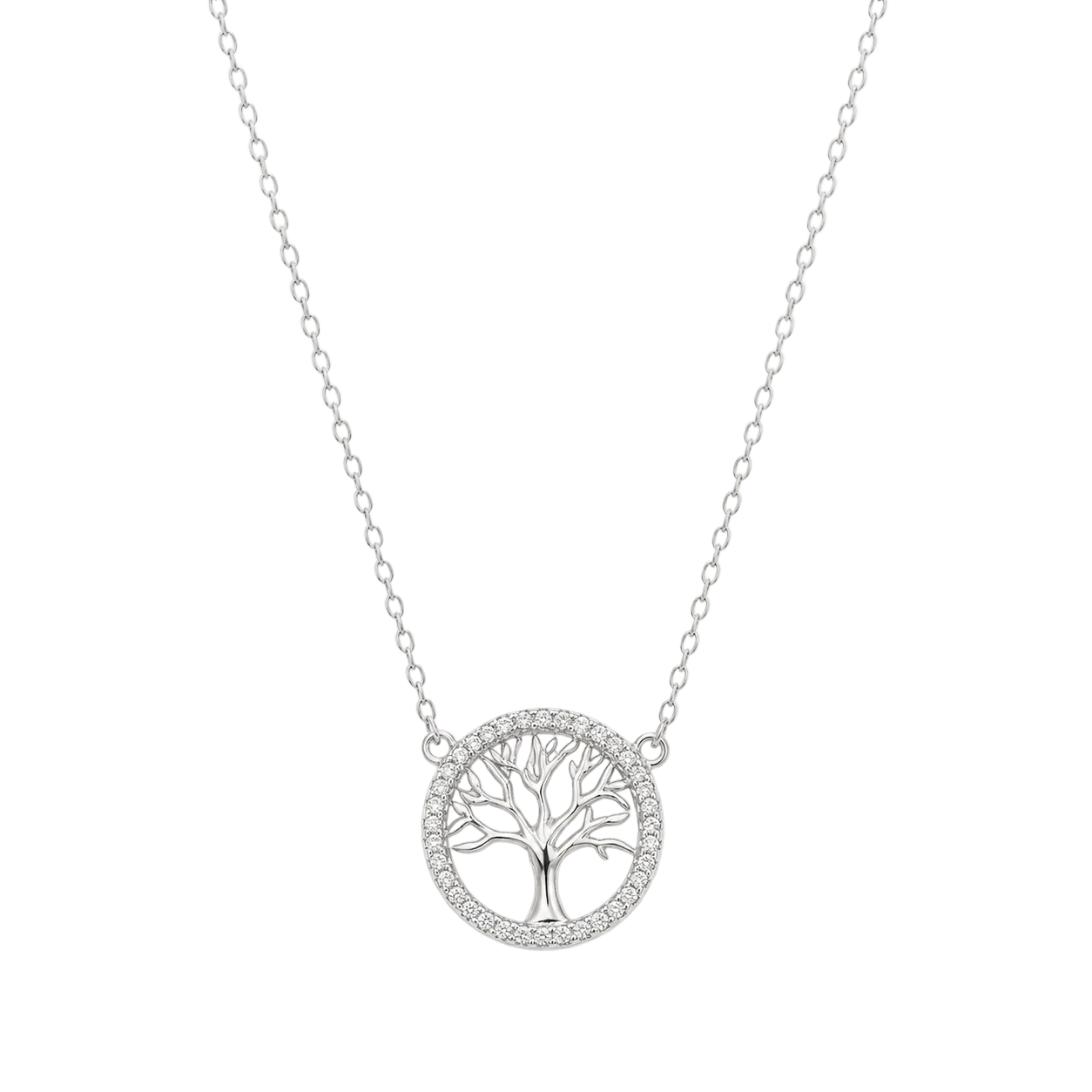 Tree of Life Circle Necklace – Sterling Silver