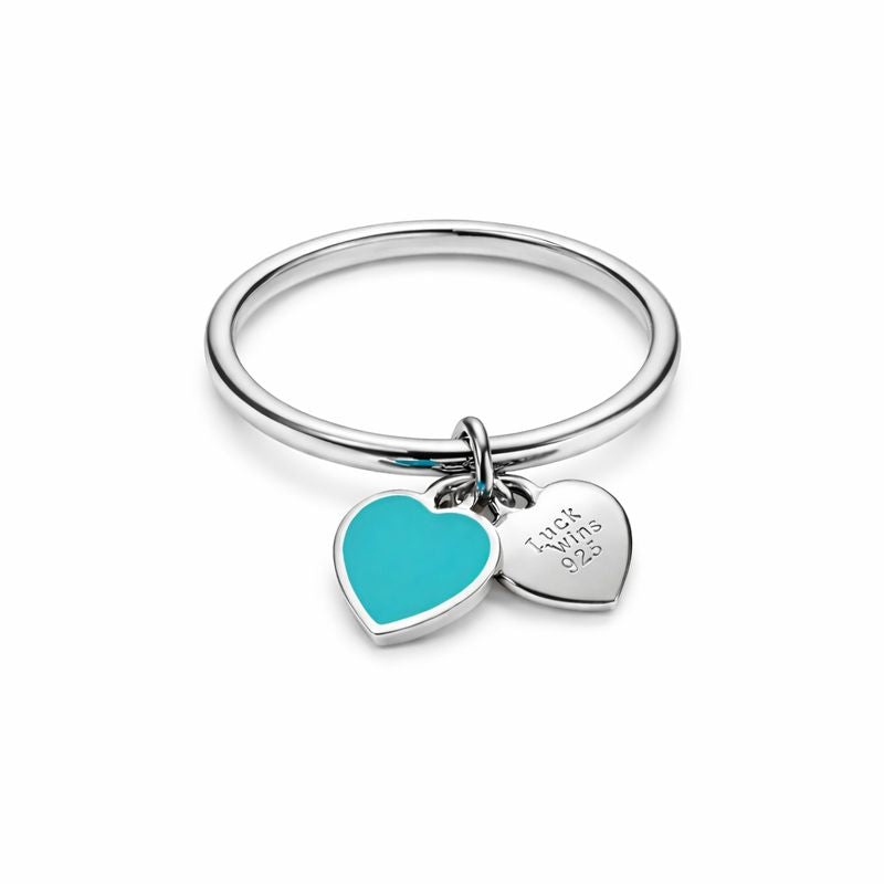 Double Heart Charm Ring – Stainless Steel