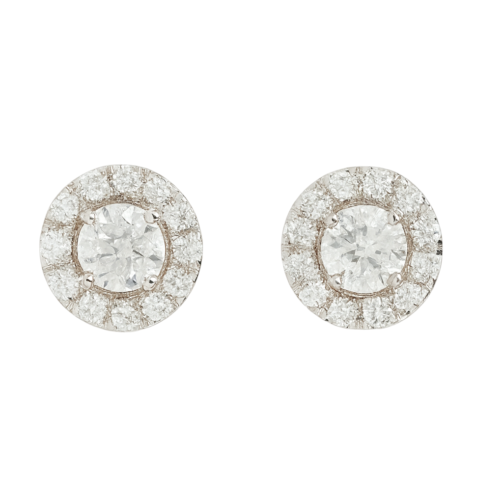 Delicate Halo silver studs