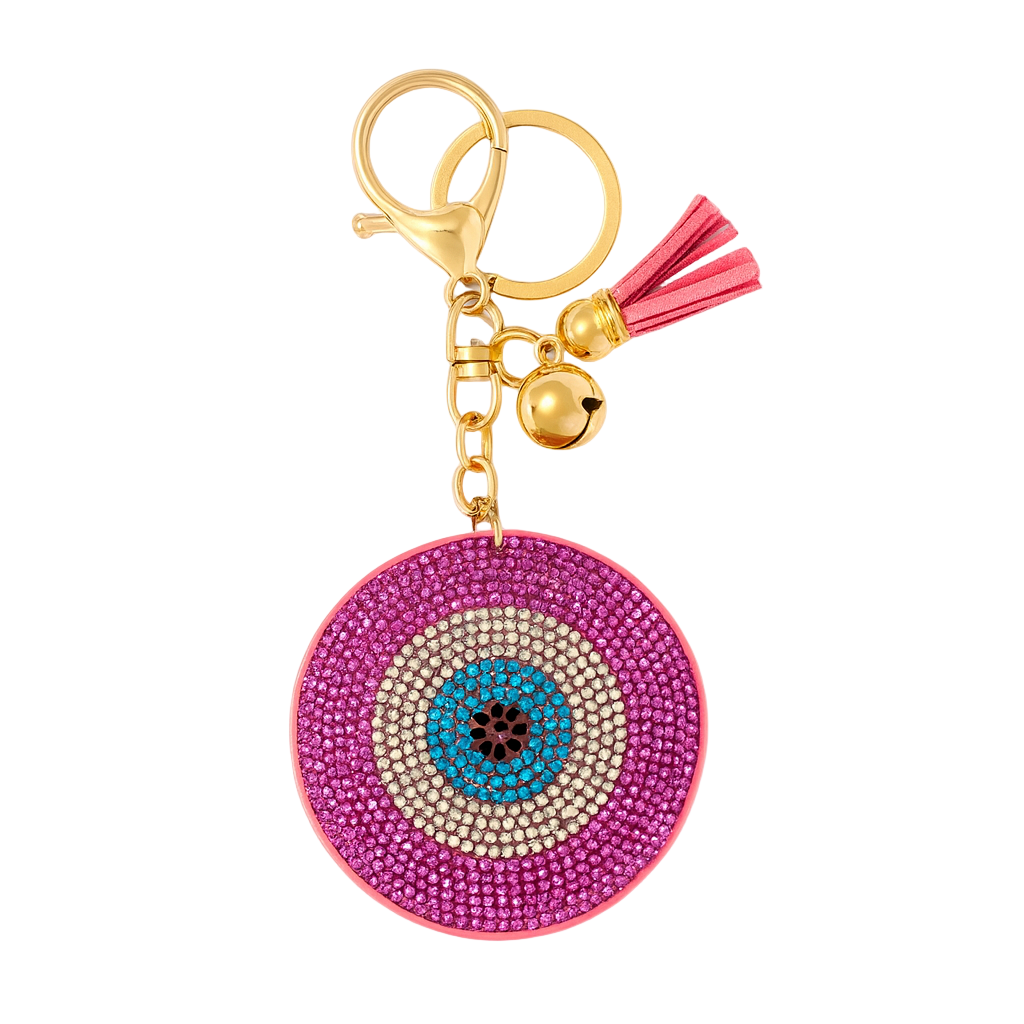 Porte-clés œil rose