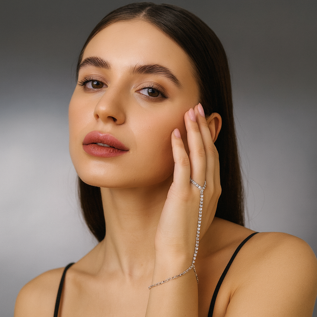 Elegant Rhinestone Hand Chain – Stainless Steel