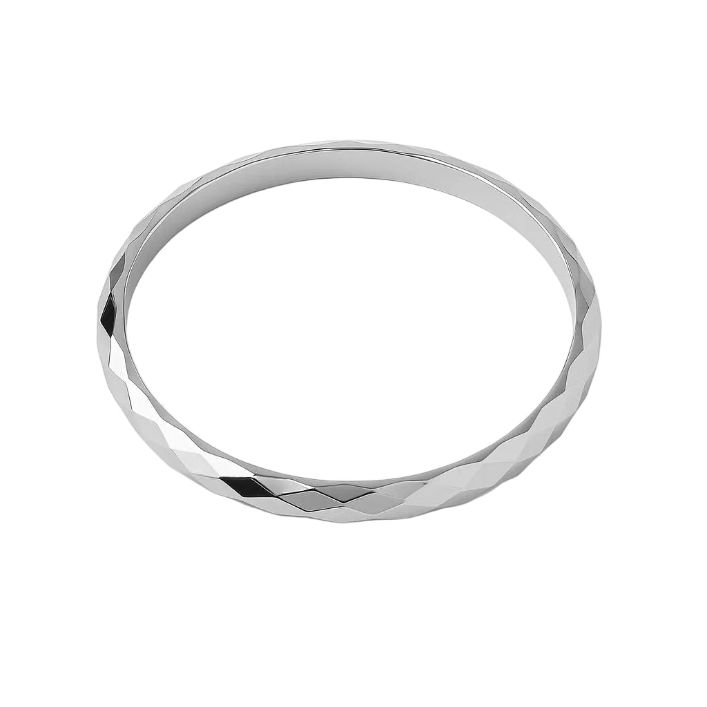 Faceted Silver Bangle