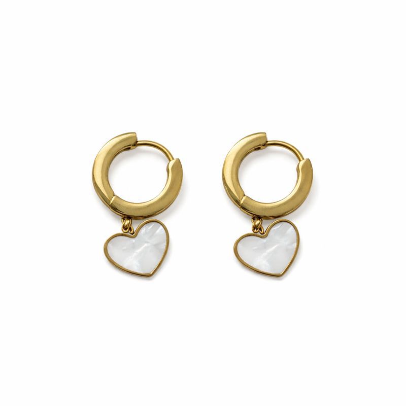 Heart Charm Hoop Earrings