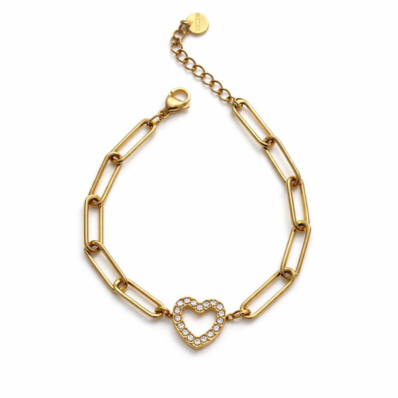 Open Heart Link Chain Bracelet