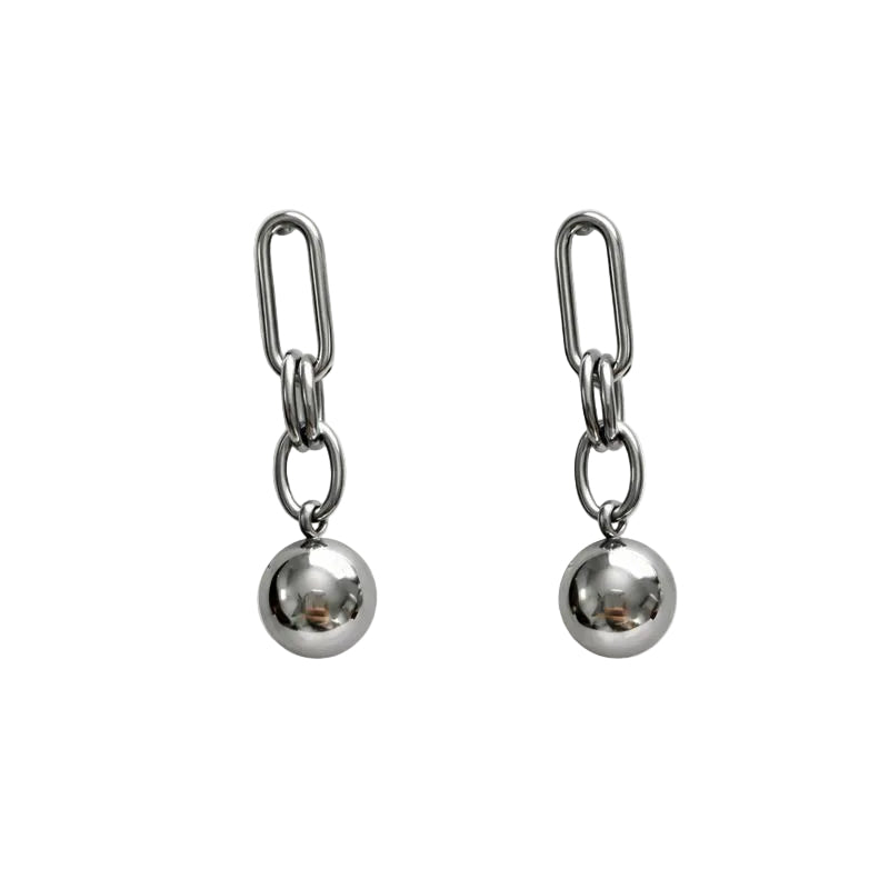 Silver Chain Drop Earrings – Stainless Steel