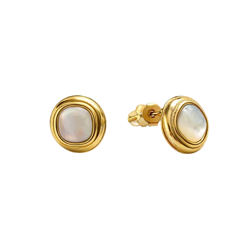 Mother of Pearl Stud Earrings – Stainless Steel