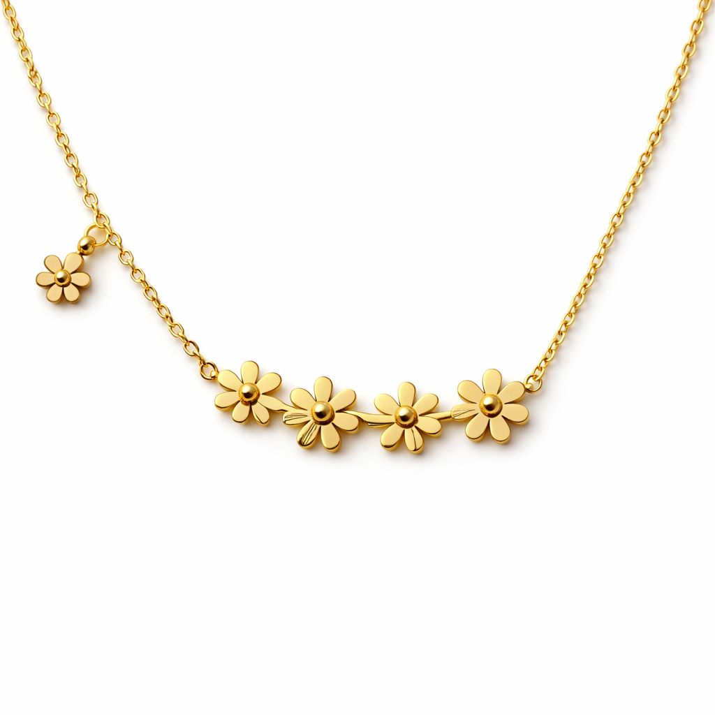 Gold Flower Necklace – Stainless Steel