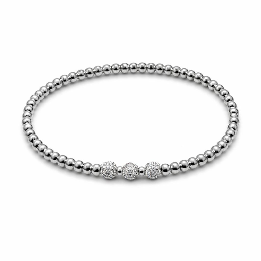 Bracelet de tennis argenté avec fermoir sécurisé