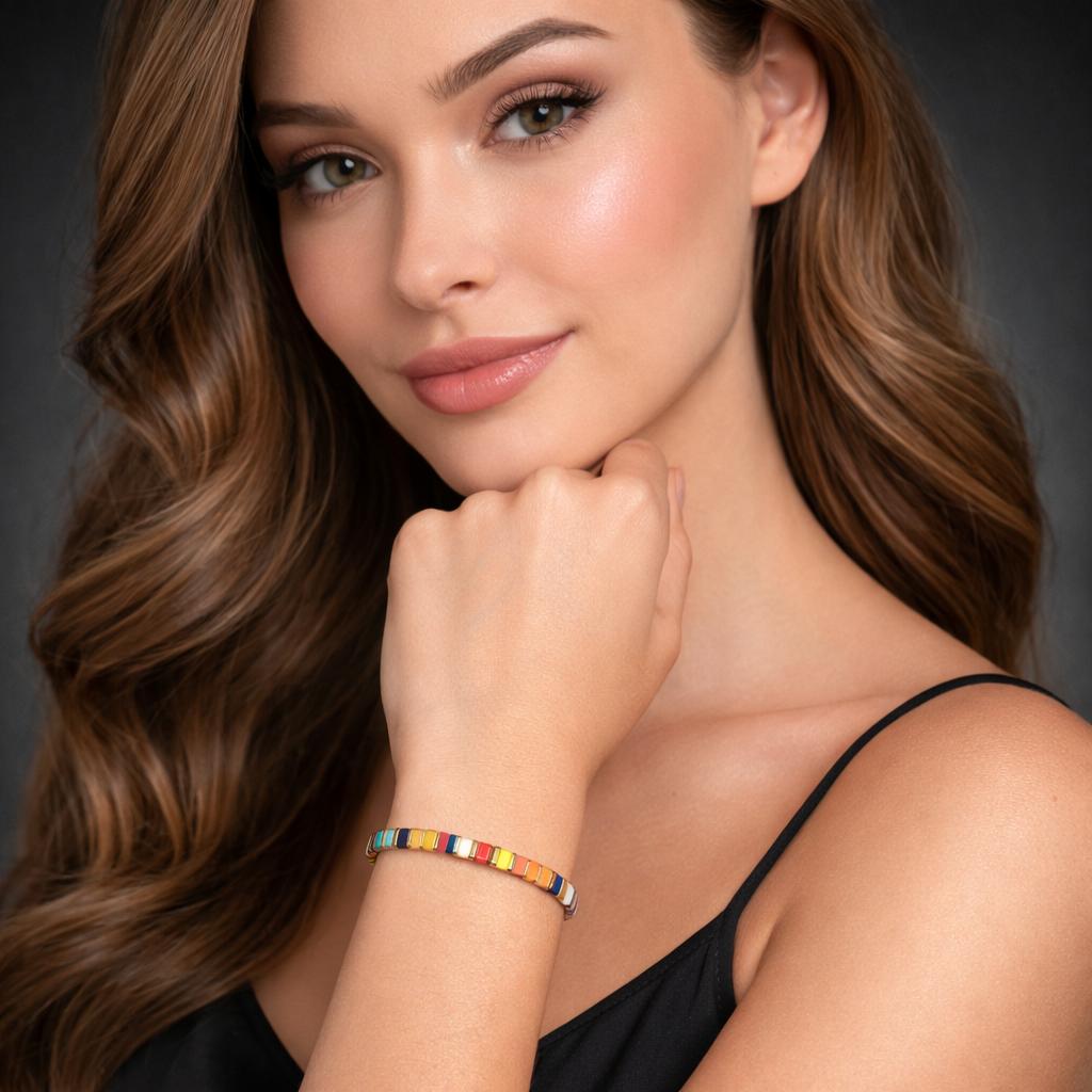 Multi-Color Semi-Precious Stone Bracelet