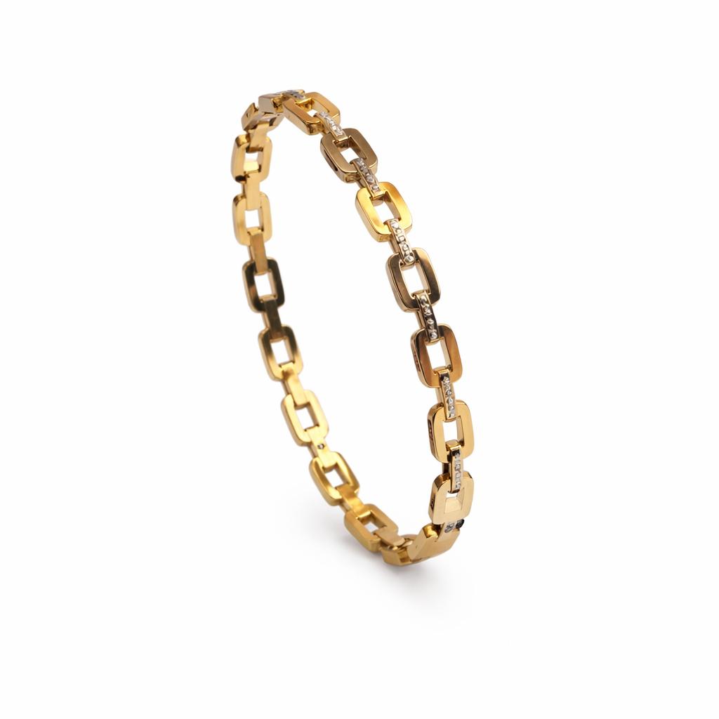 Gold Stainless Steel Link Bracelet