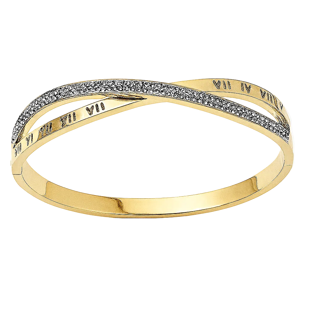 Bangle with crystals and Roman numerals