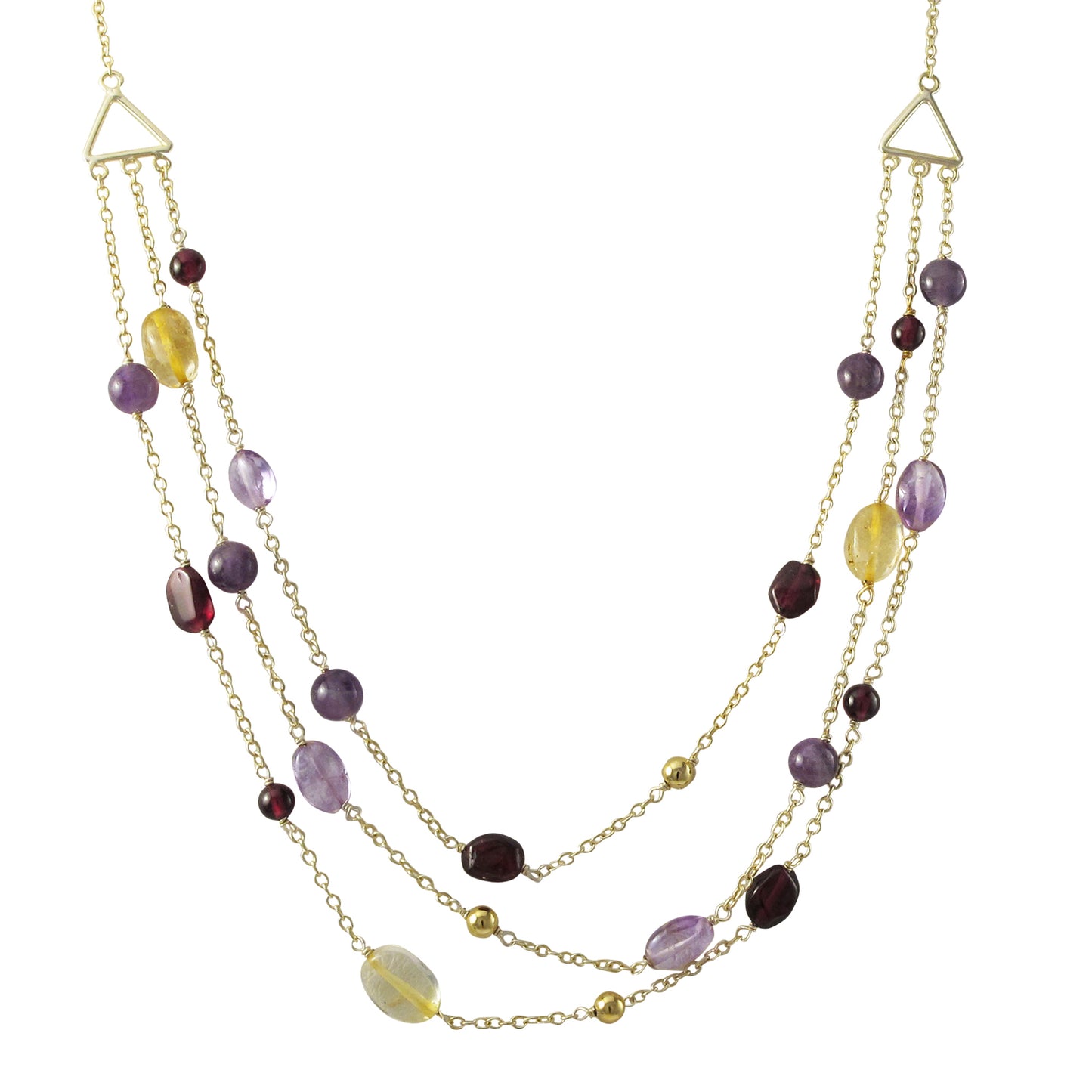 ANDREA - gold tone semi precious necklace