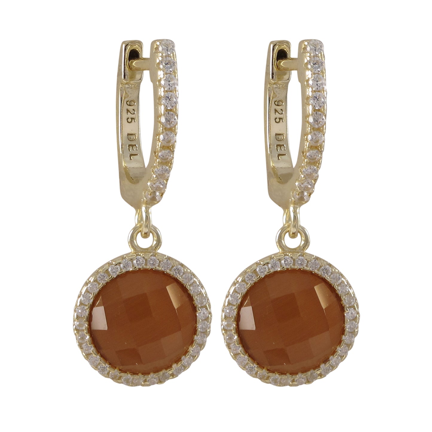 DK-925-142 sterling silver Cats eye earrings