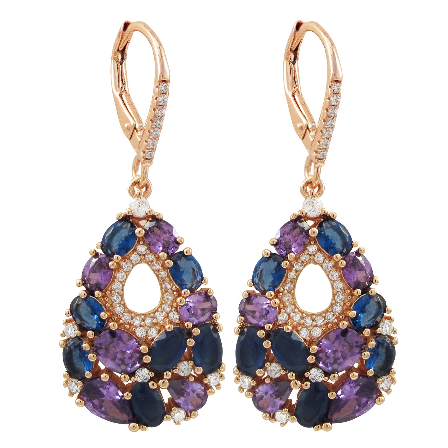 DK-925-141 sterling silver Rose gold earrings