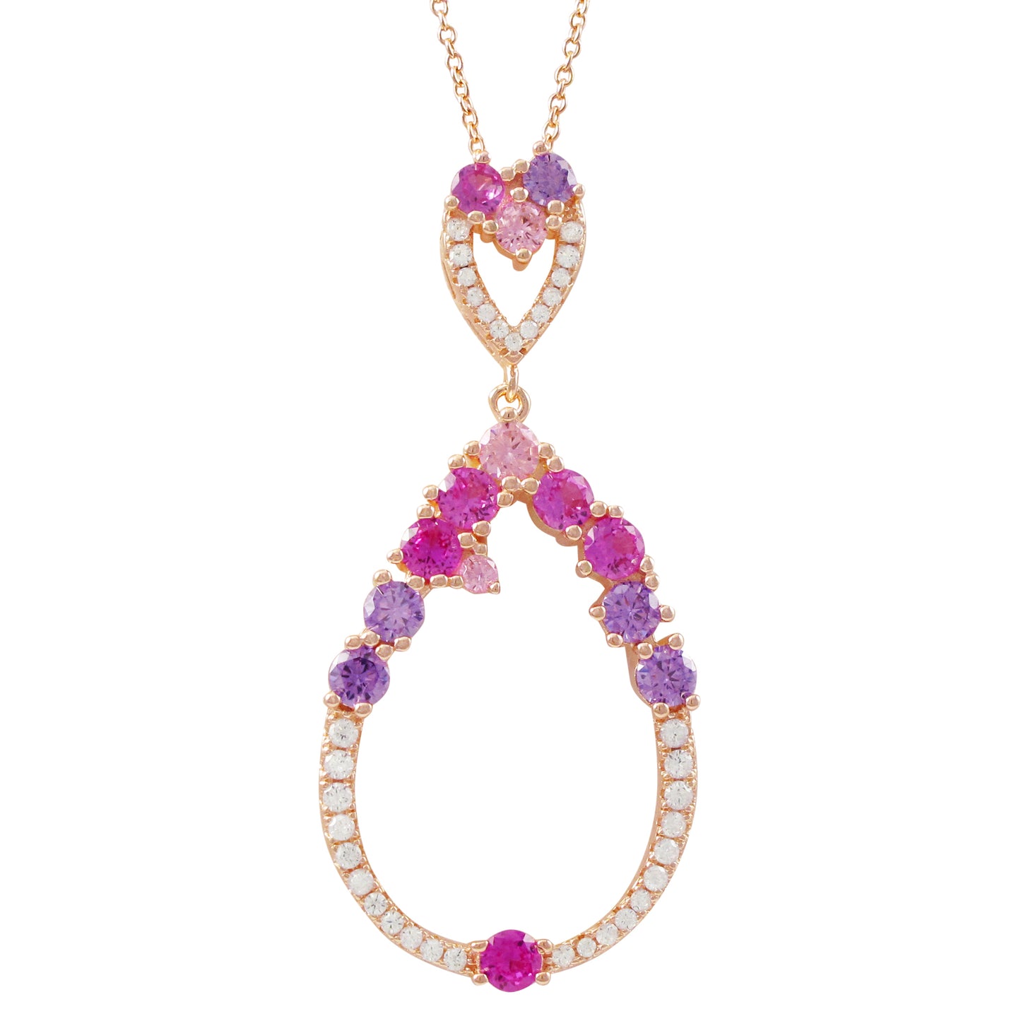 PINK- sterling silver rose gold vermeil necklace