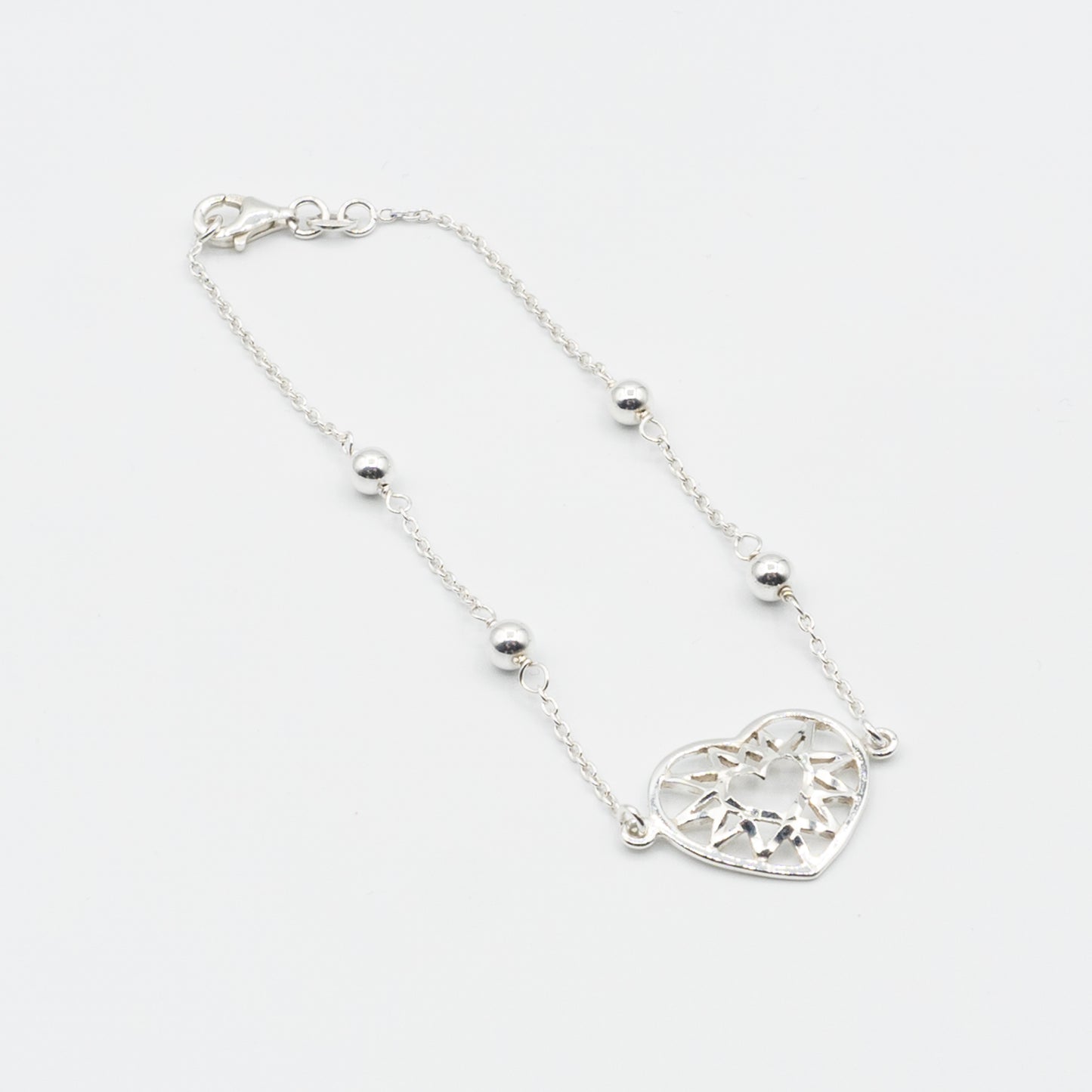 SOPHIA - sterling silver with bracelet with a heart and silver beads