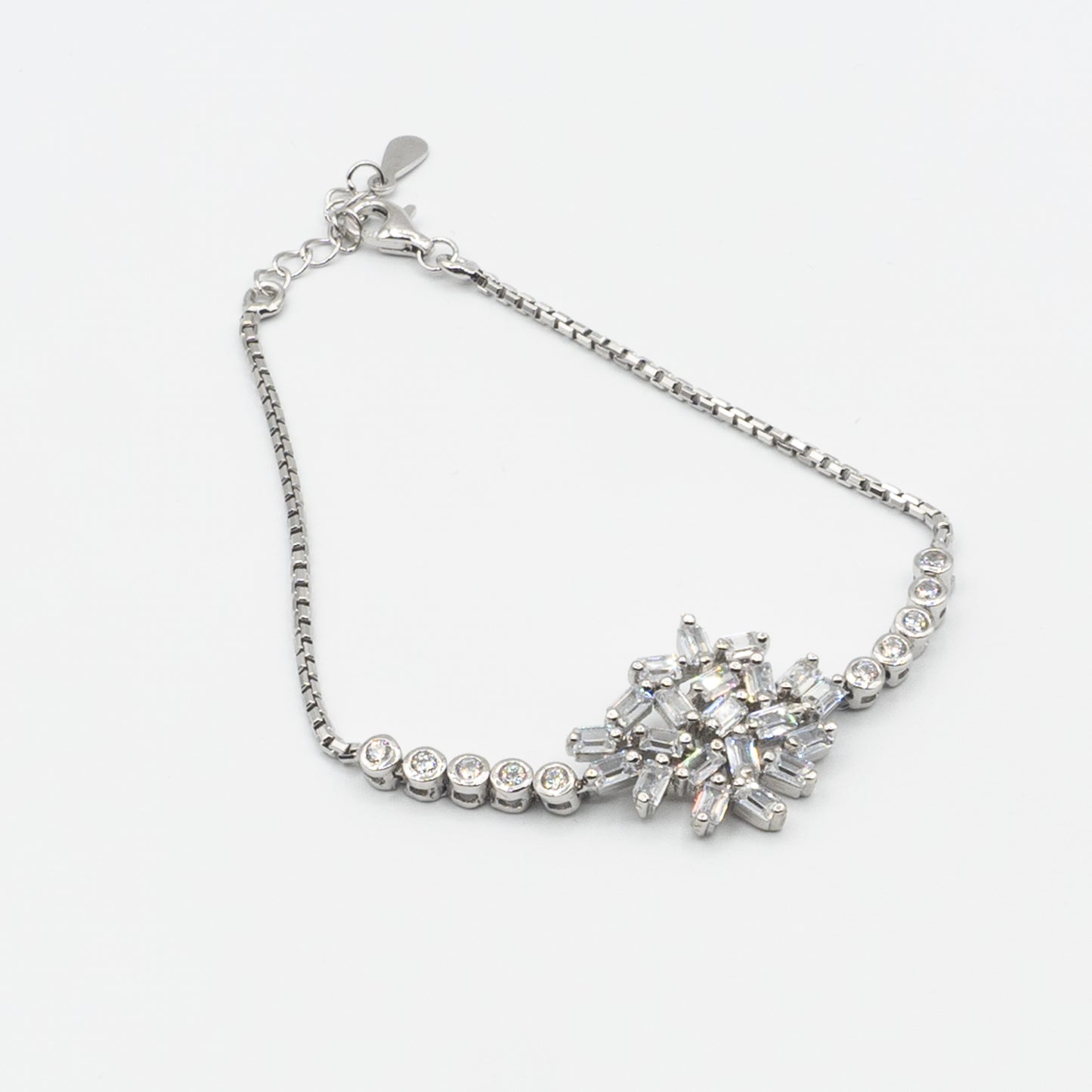 MIA- sterling silver snowflake bracelet with Cubic Zirconia