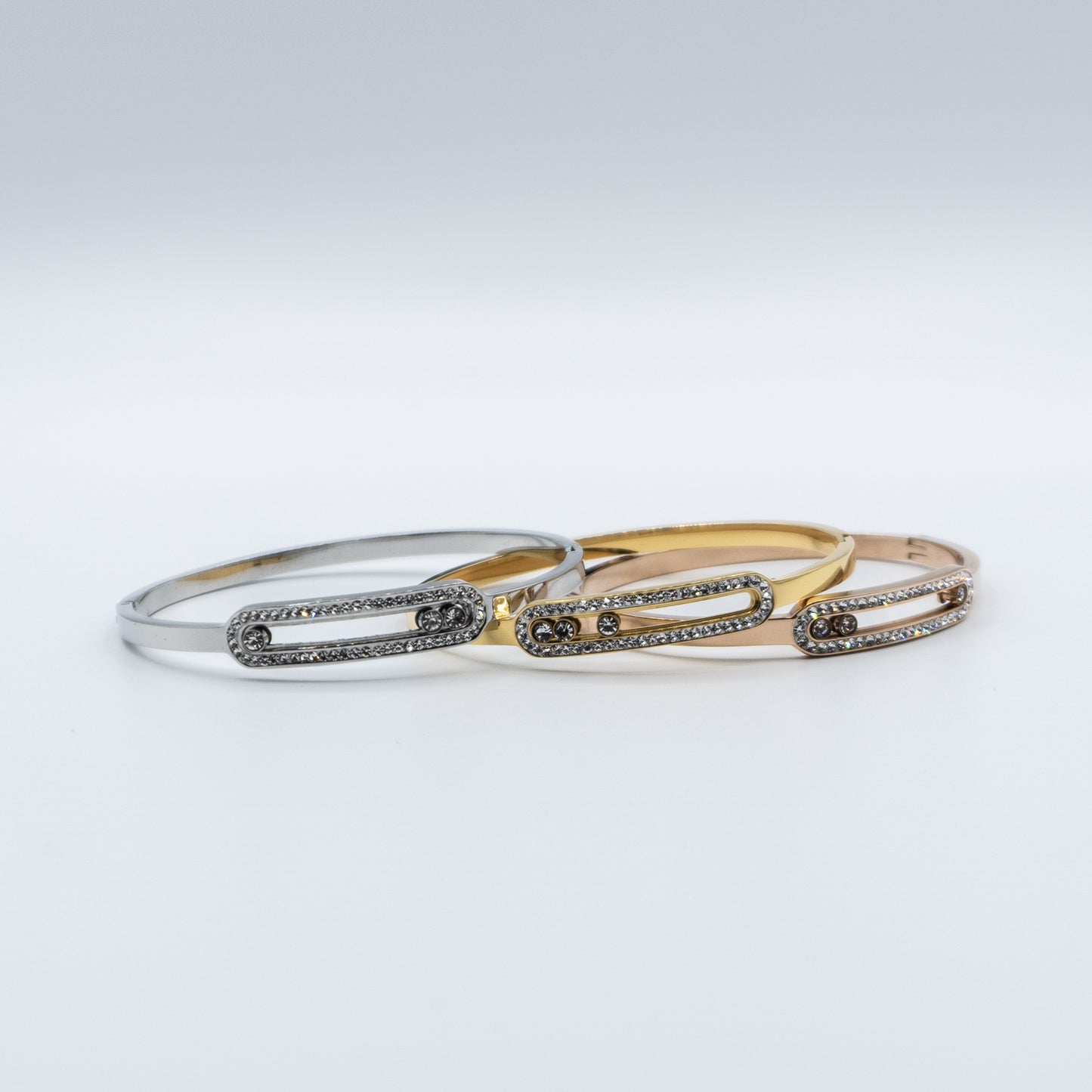 HOPE - stainless steel 3 crystal bracelet