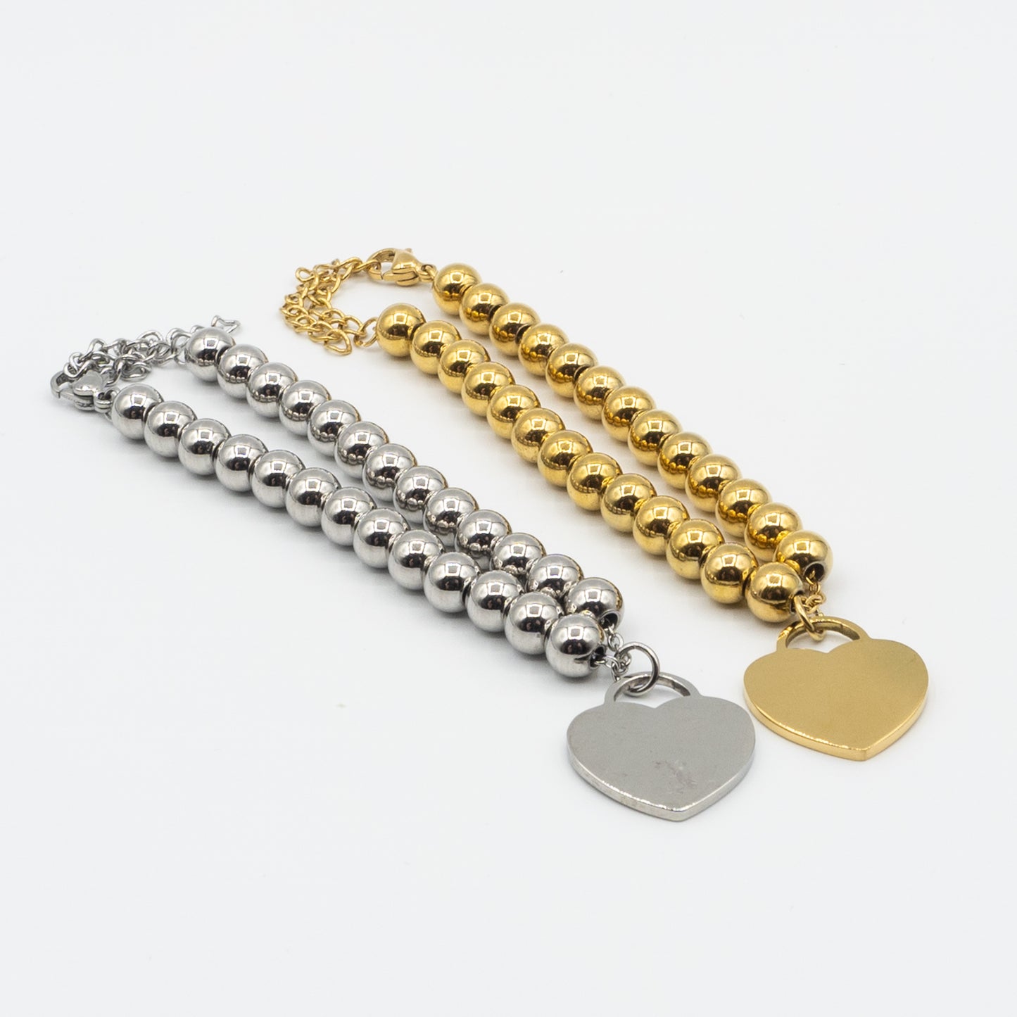 ELIANNA - stainless steel heads bracelet with heart