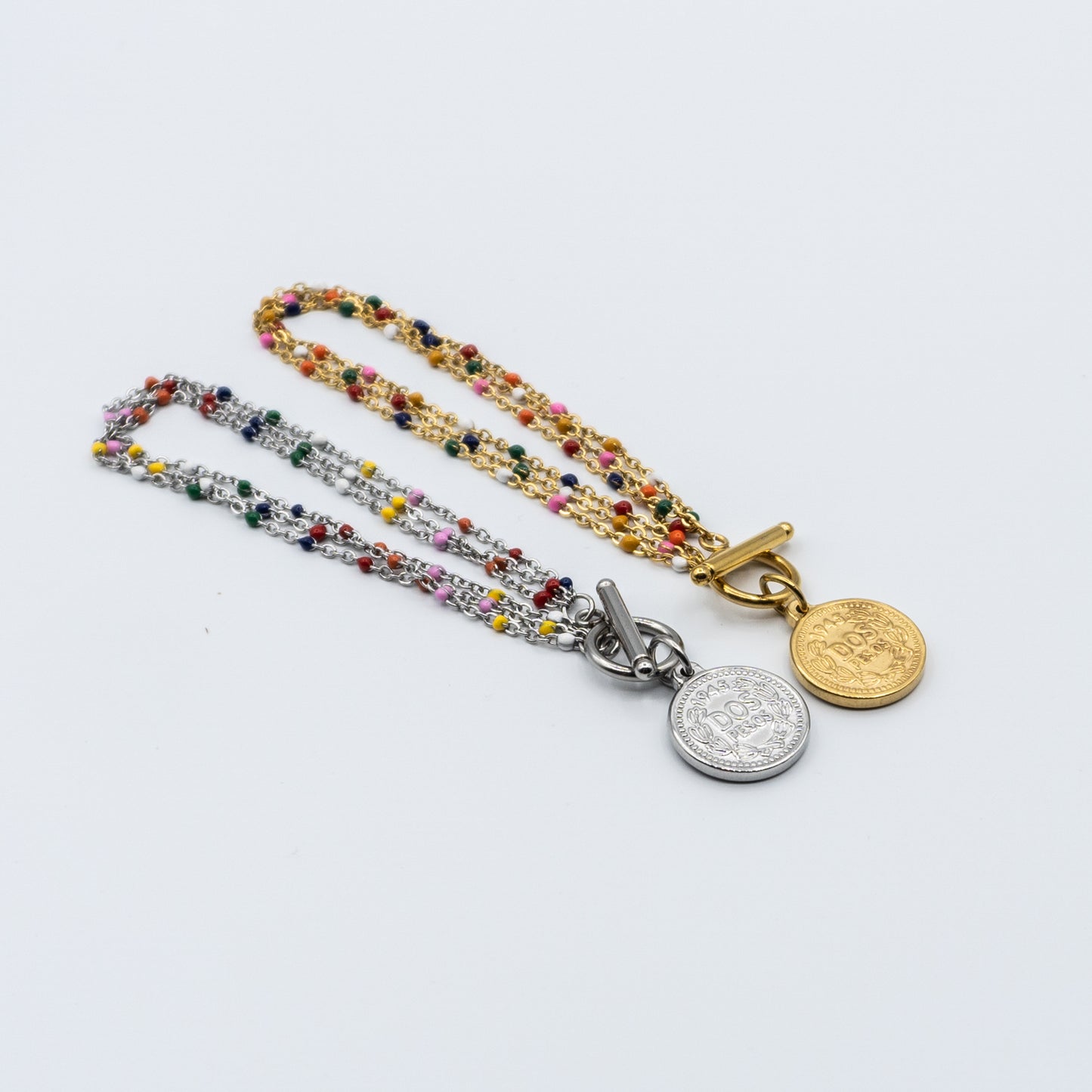 SAIGE - stainless steel bracelet multicolour beads