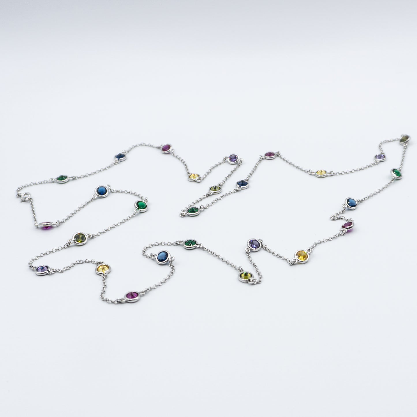 DONNA - sterling silver multicolor long necklace
