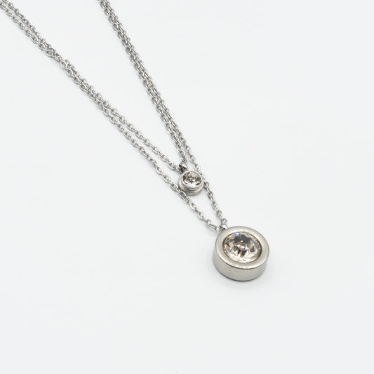 stainless steel double layer necklace