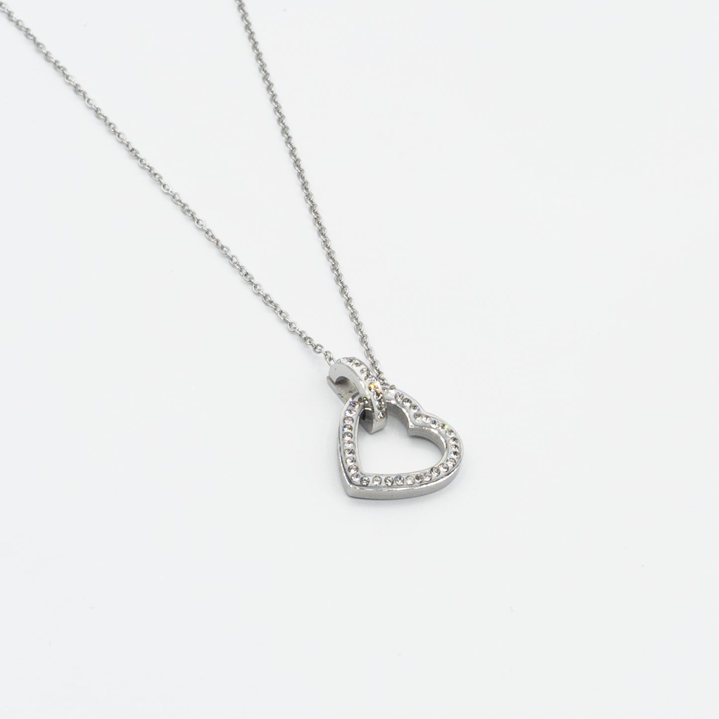 JULIA- stainless steel heart necklace with crystals