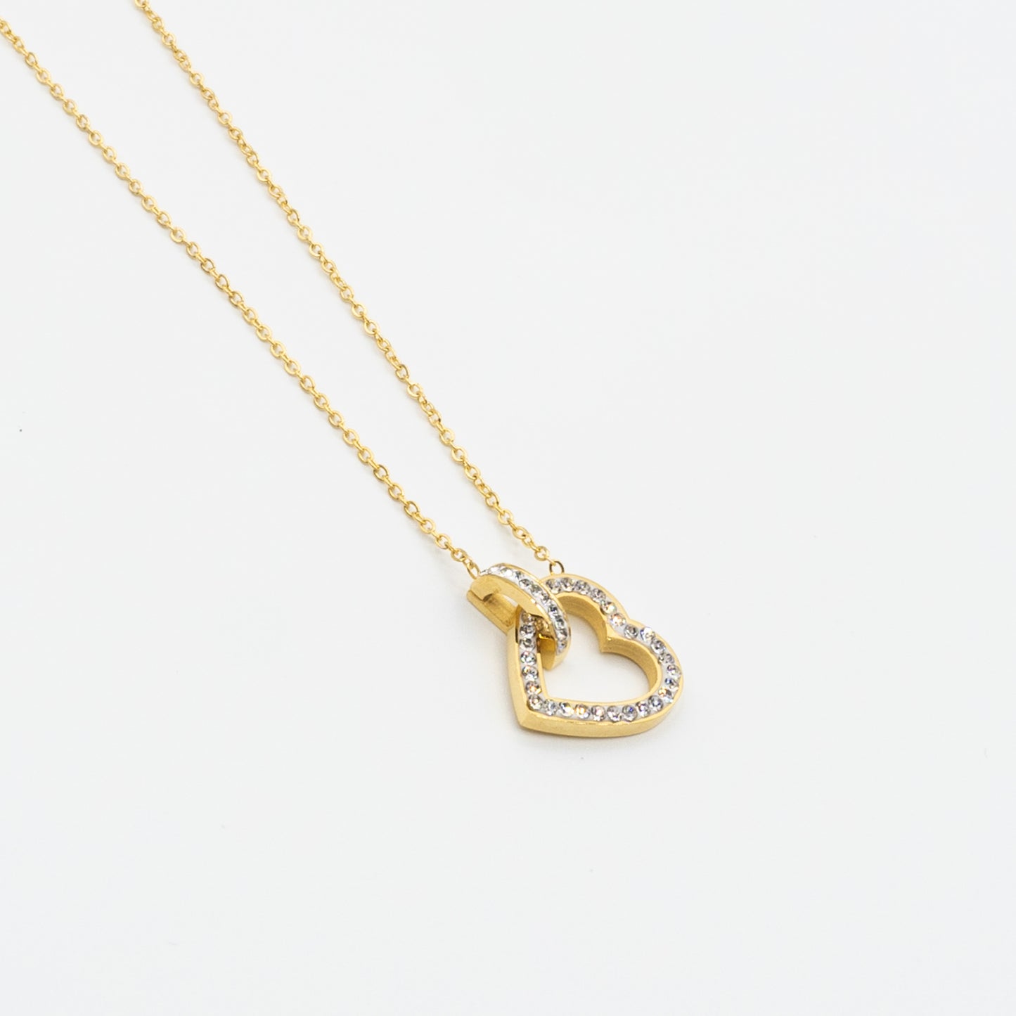 JULIA- stainless steel heart necklace with crystals