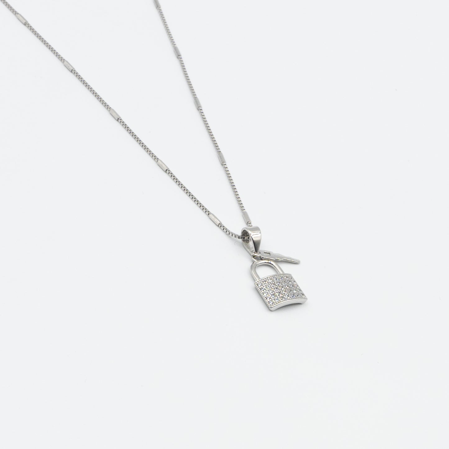 NORAH - sterling silver lock and key necklace