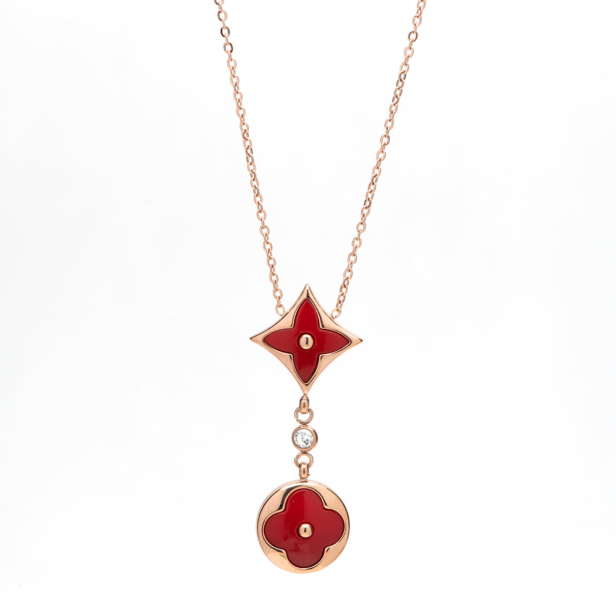 stainless steel red necklace