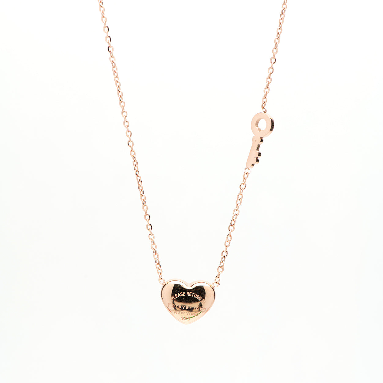 KEY -stainless steel necklace with heart and key