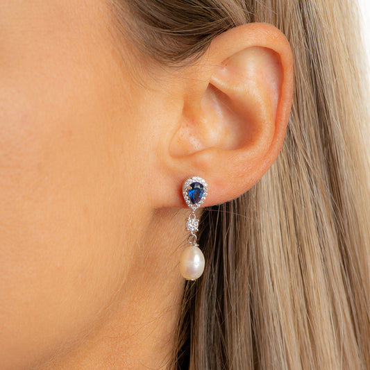 DK-925-063 bleu zircon and fresh water pearl