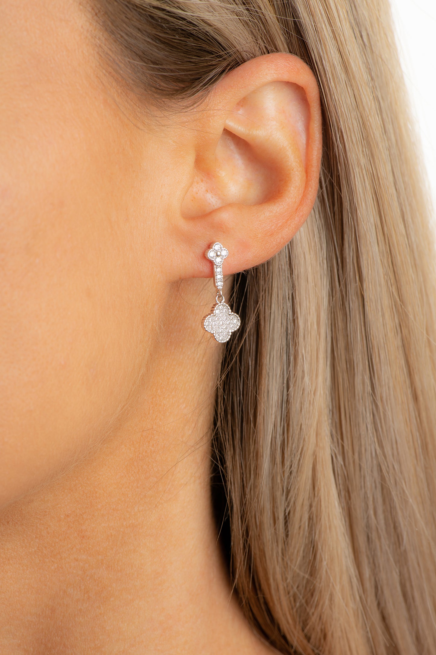 Sterling silver pending micropave flower