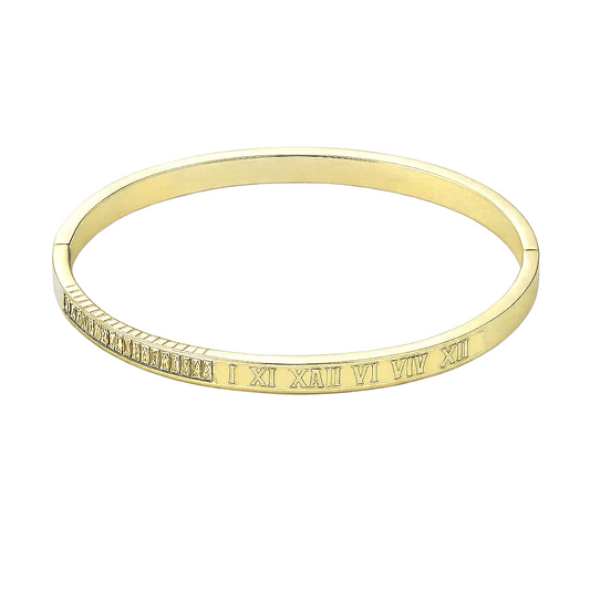 Roman Numeral Bangle-GOLD