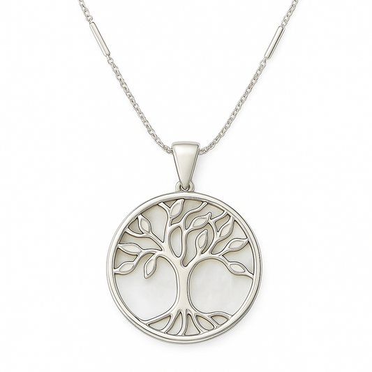 Classic Tree of Life Pearl Charm Necklace