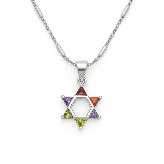 Color Spectrum Star Necklace