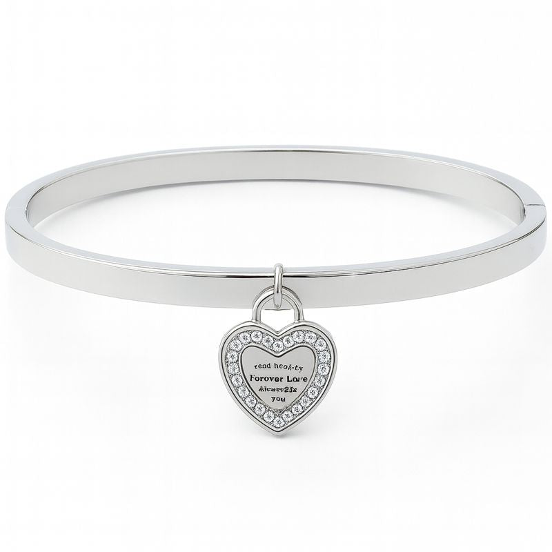 stainless steel heart bangle