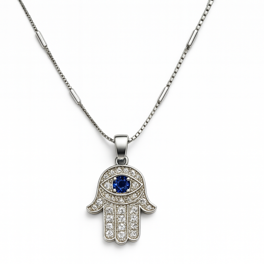 Silver Hamsa Necklace