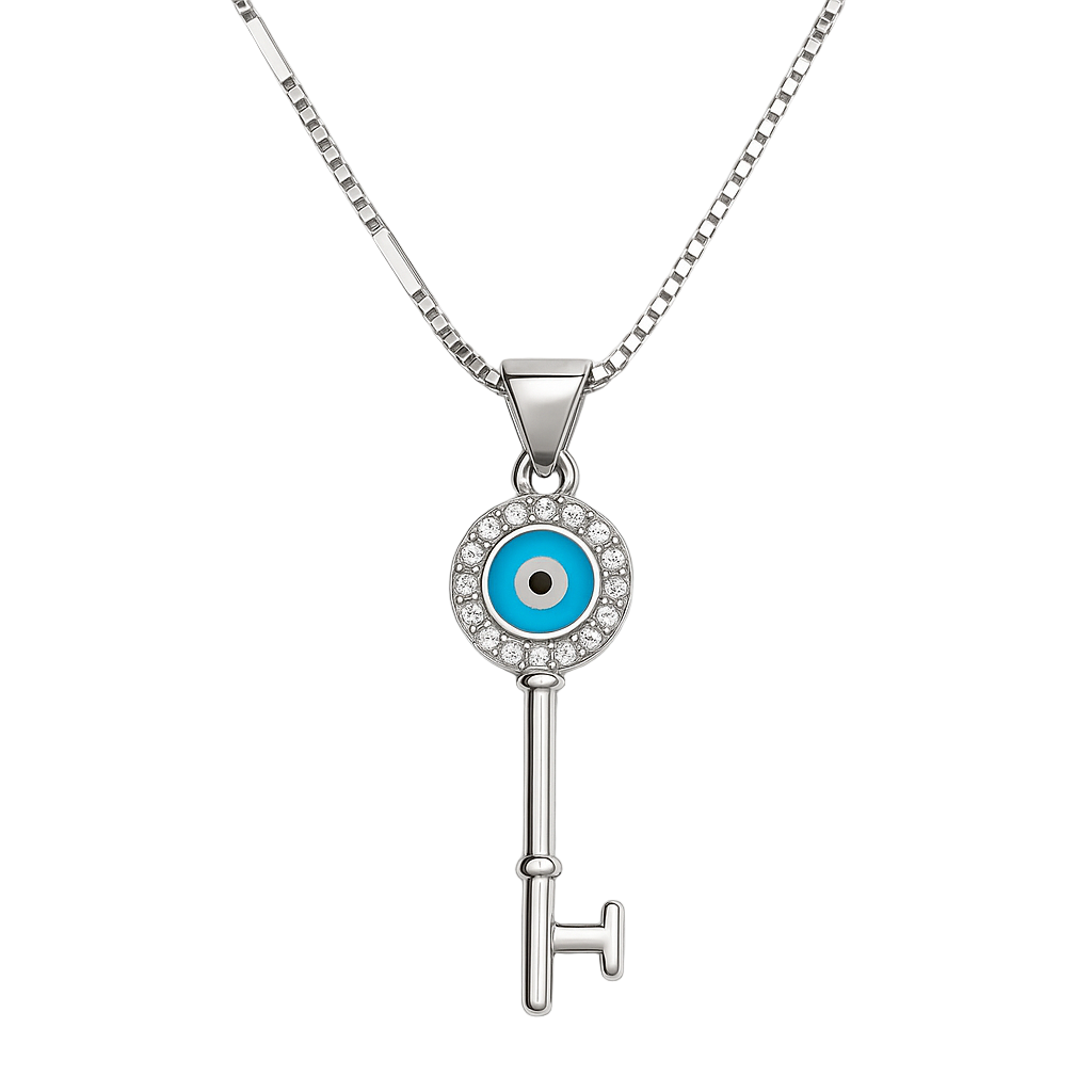 Evil eye key necklace