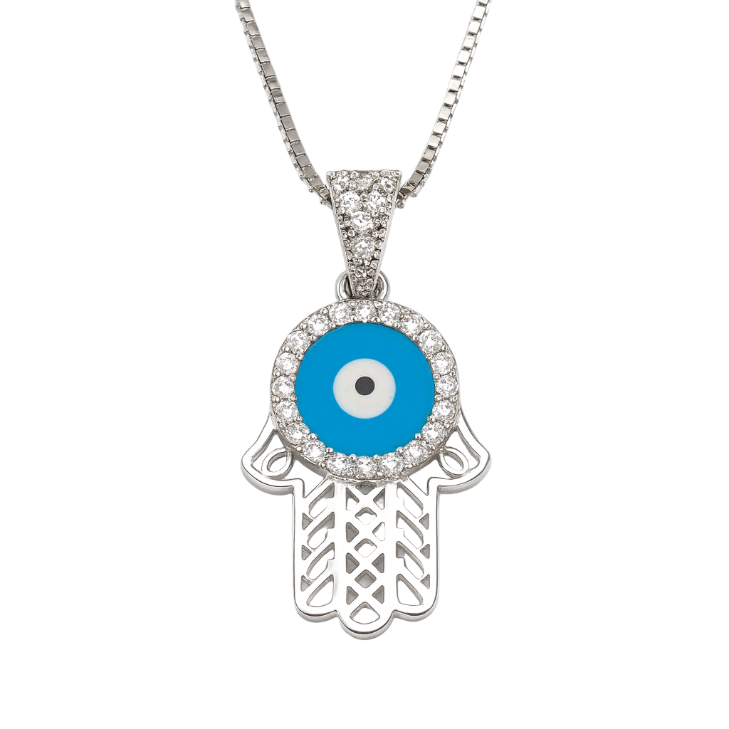 Hamsa and bleu eye Necklace