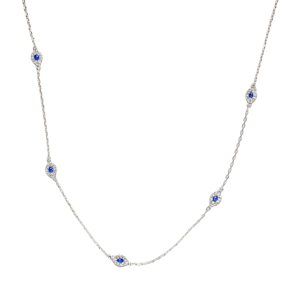 Multi eye and chain necklace